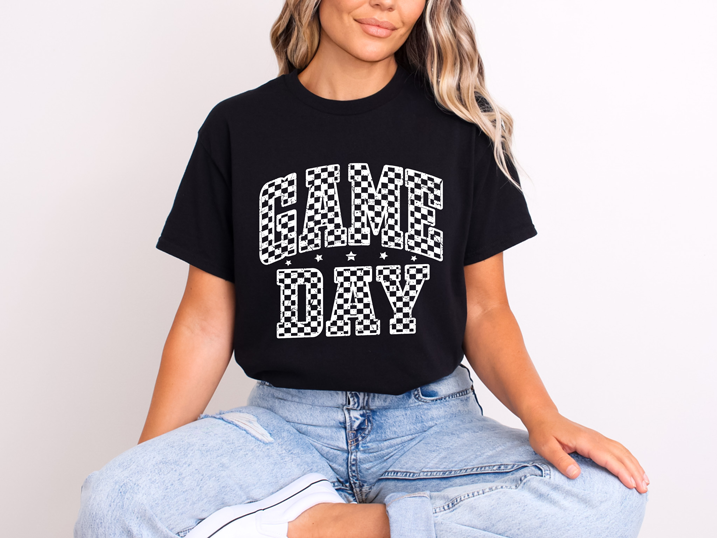 Checkered GameDay Shirt ~ DryBlend Relaxed Fit Unisex Team Colors Gameday Shirt
