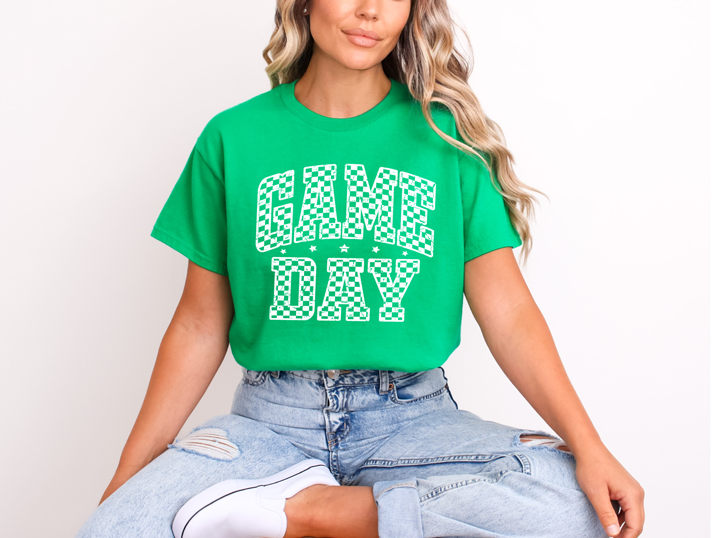 Checkered GameDay Shirt ~ DryBlend Relaxed Fit Unisex Team Colors Gameday Shirt