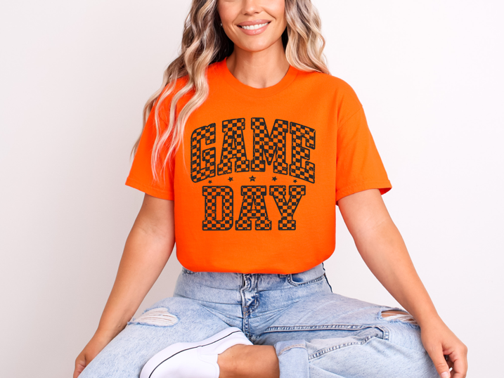 Checkered GameDay Shirt ~ DryBlend Relaxed Fit Unisex Team Colors Gameday Shirt