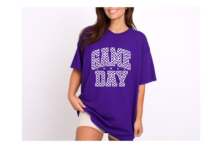 Checkered GameDay Shirt ~ DryBlend Relaxed Fit Unisex Team Colors Gameday Shirt
