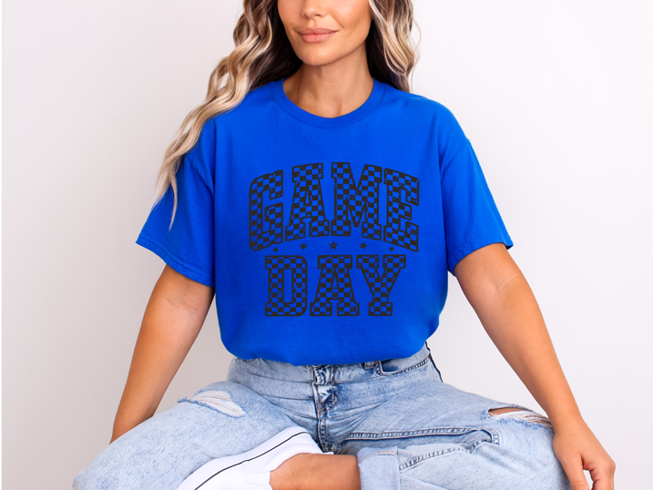 Checkered GameDay Shirt ~ DryBlend Relaxed Fit Unisex Team Colors Gameday Shirt
