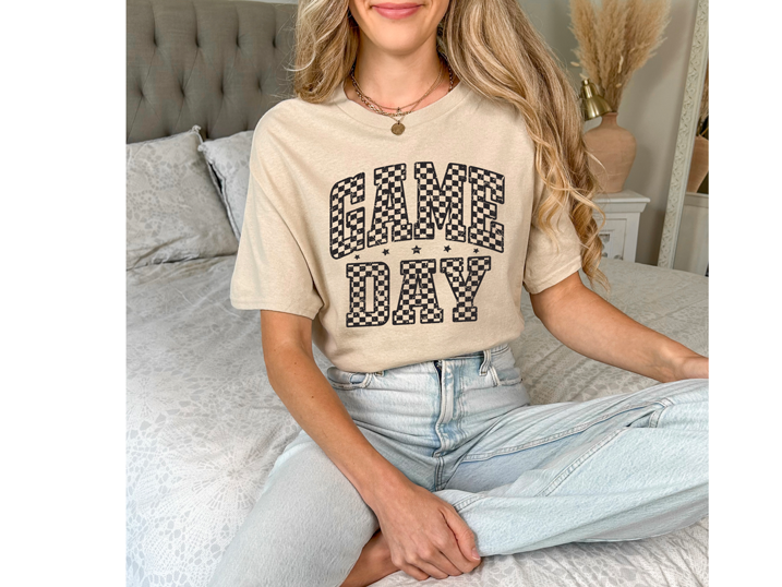 Checkered GameDay Shirt ~ DryBlend Relaxed Fit Unisex Team Colors Gameday Shirt