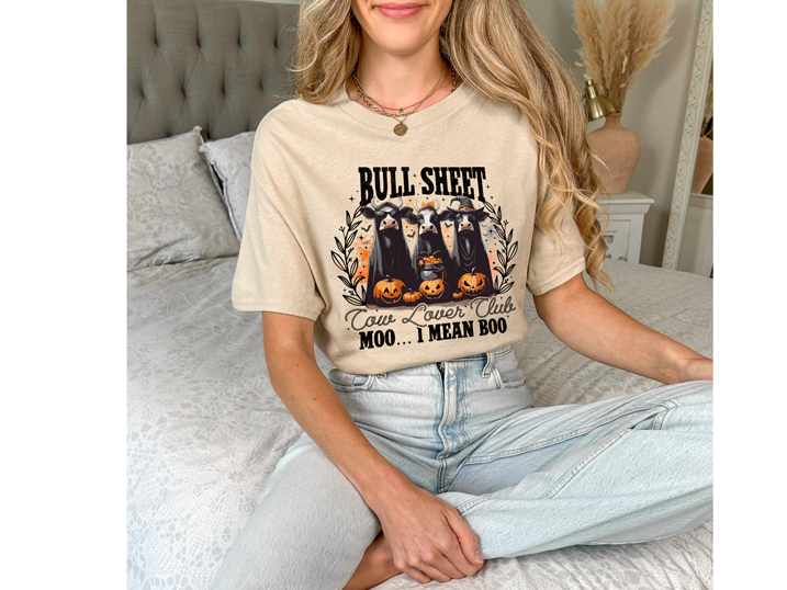 Bull Sheet Cow Lover Club T-Shirt Dryblend T-Shirt Halloween Shirt GenX Shirt